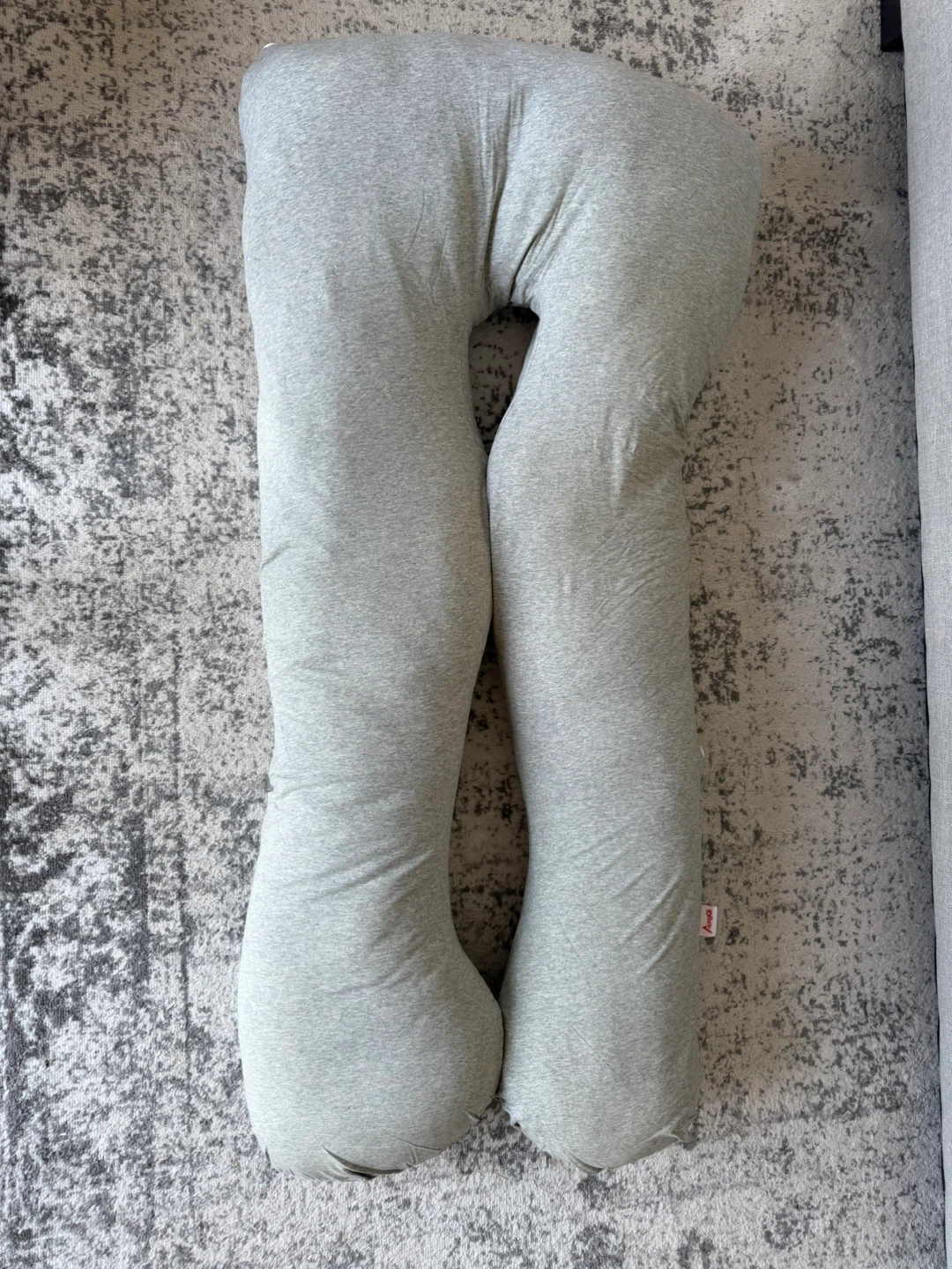 Grey U-Shaped Pregnancy Pillow