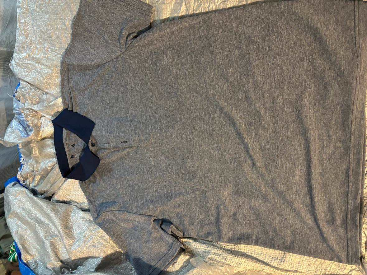 NWOT Adidas Men's Grey Polo Shirt Size L