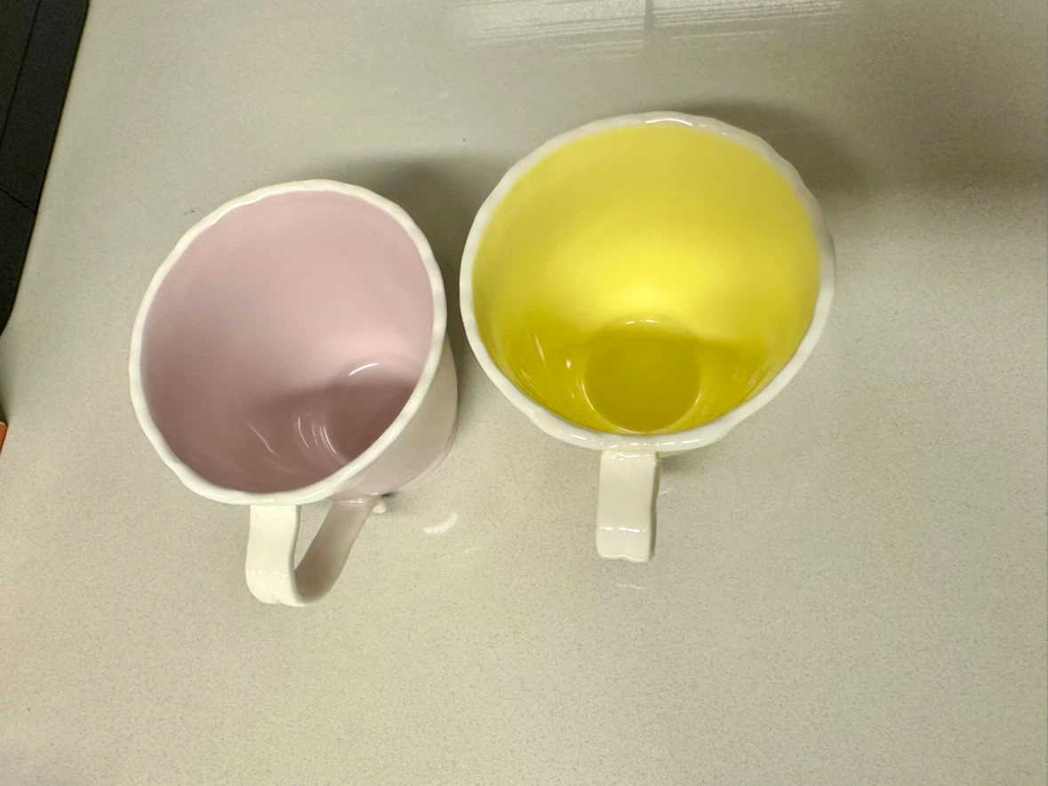 Anthropologie Mugs - Set of 2 (Pink and Yellow) - photo 2