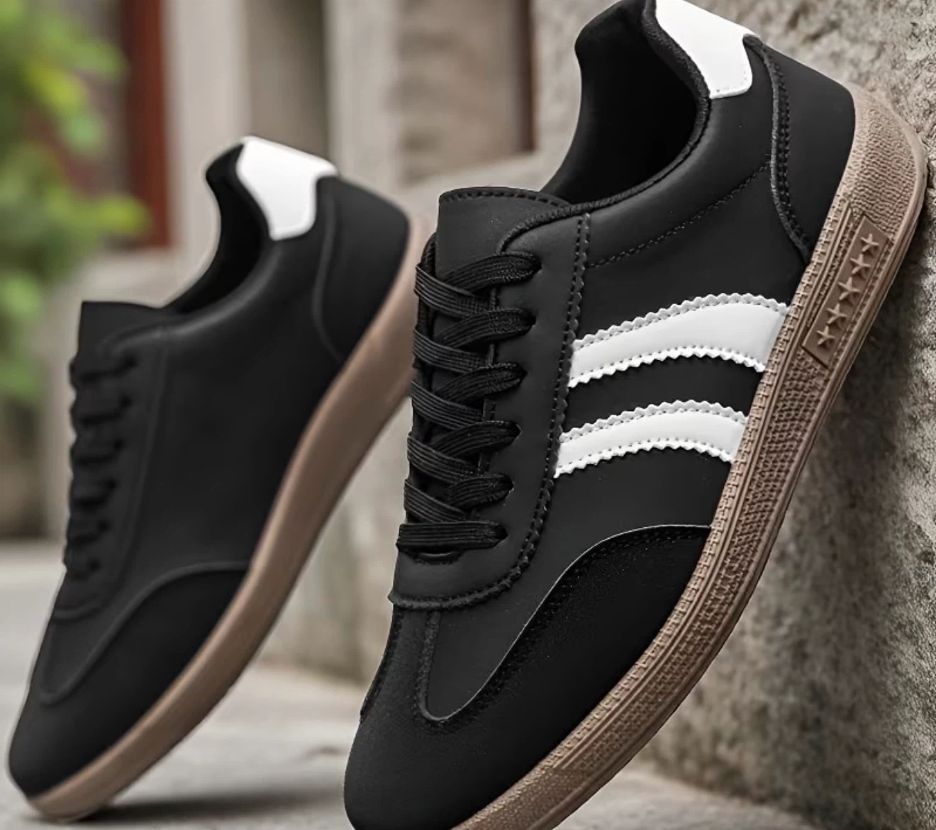 Men's Casual Sneakers - Black and White - photo 2
