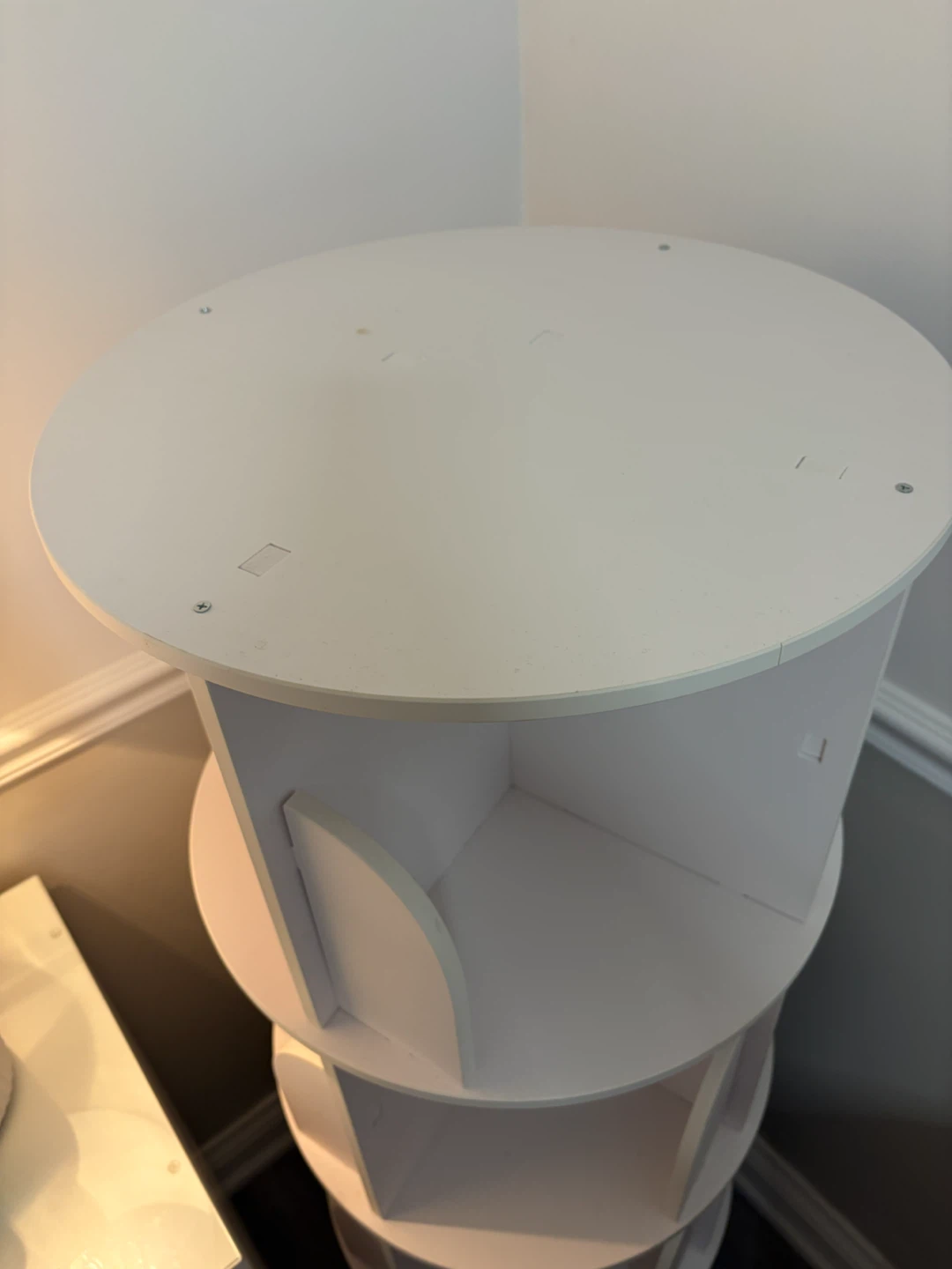 White 4-Tier Rotating Bookshelf - photo 2