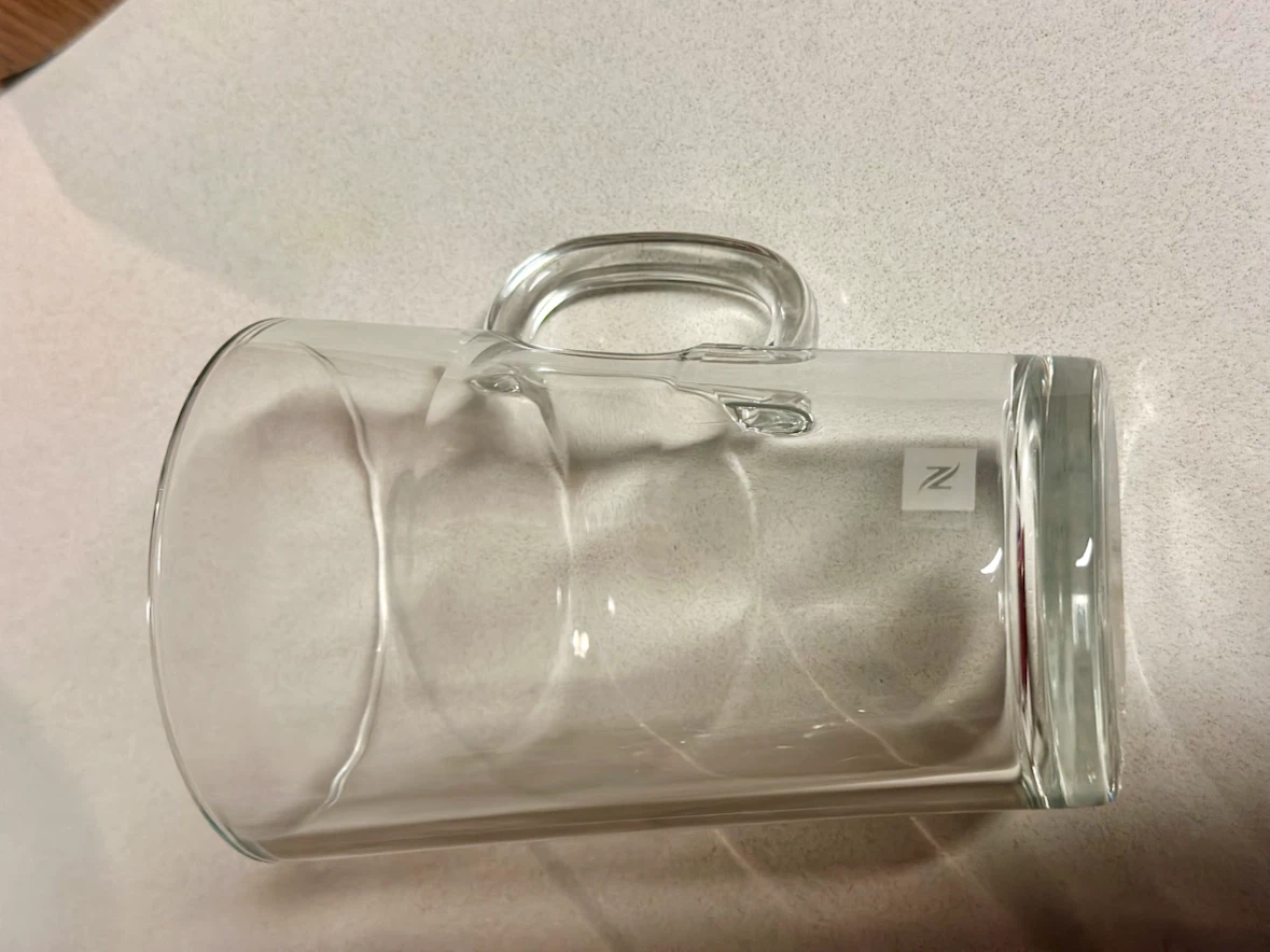 2 Clear Glass Mugs with Handles - photo 2