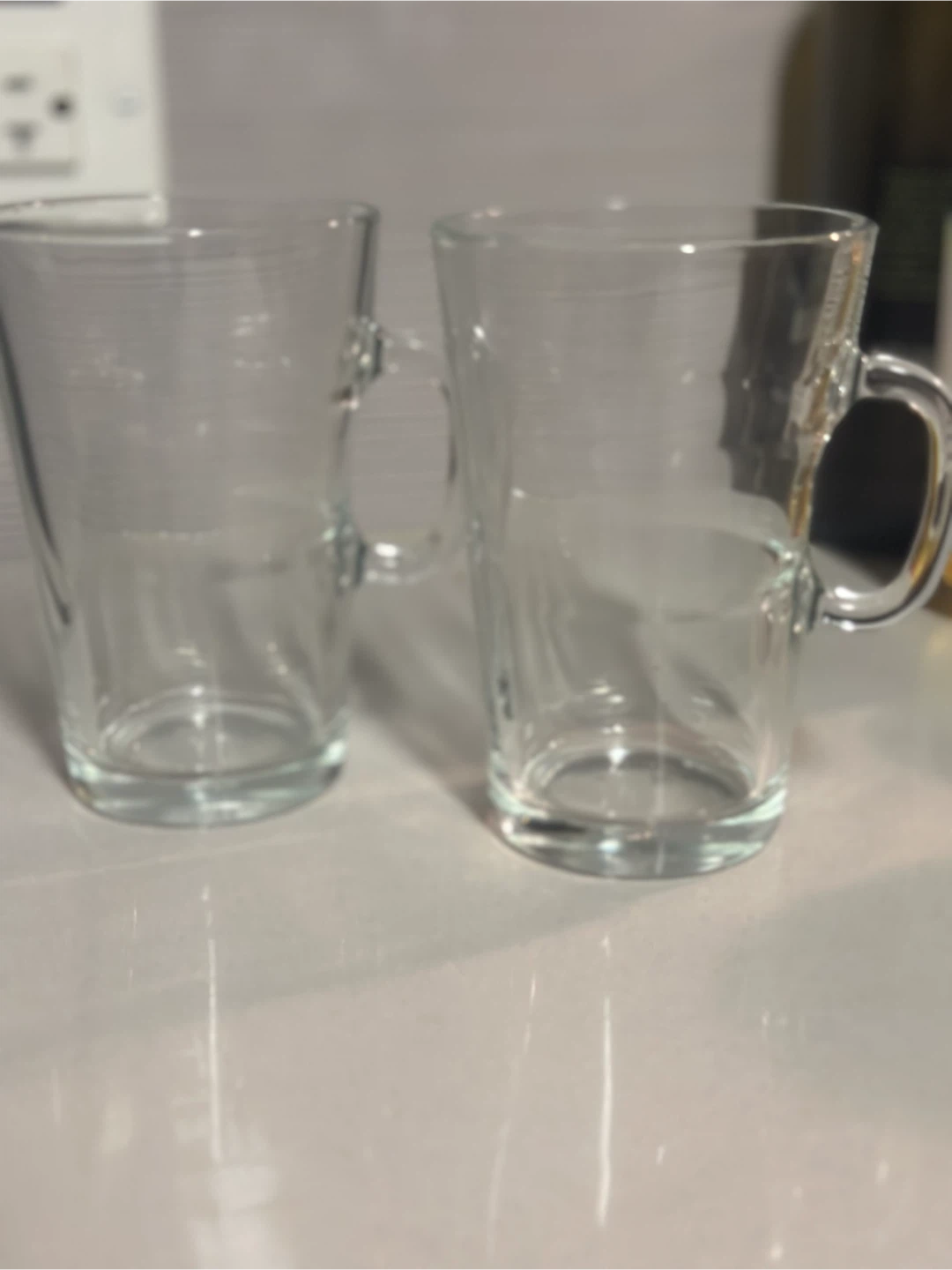 2 Clear Glass Mugs with Handles - photo 3