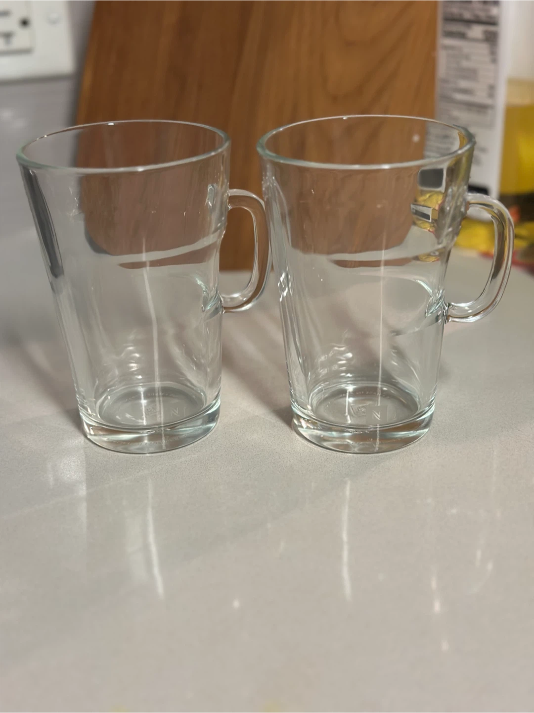 2 Clear Glass Mugs with Handles - photo 4