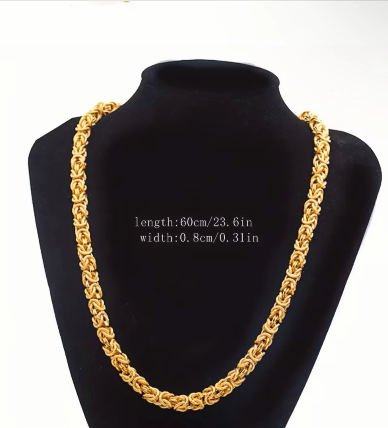 24K Plated Gold Chain Necklace 60cm