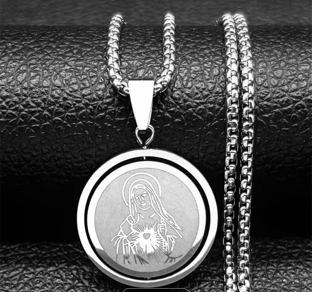 18k Plated Stainless Steel Virgin Mary Pendant Necklace - photo 2