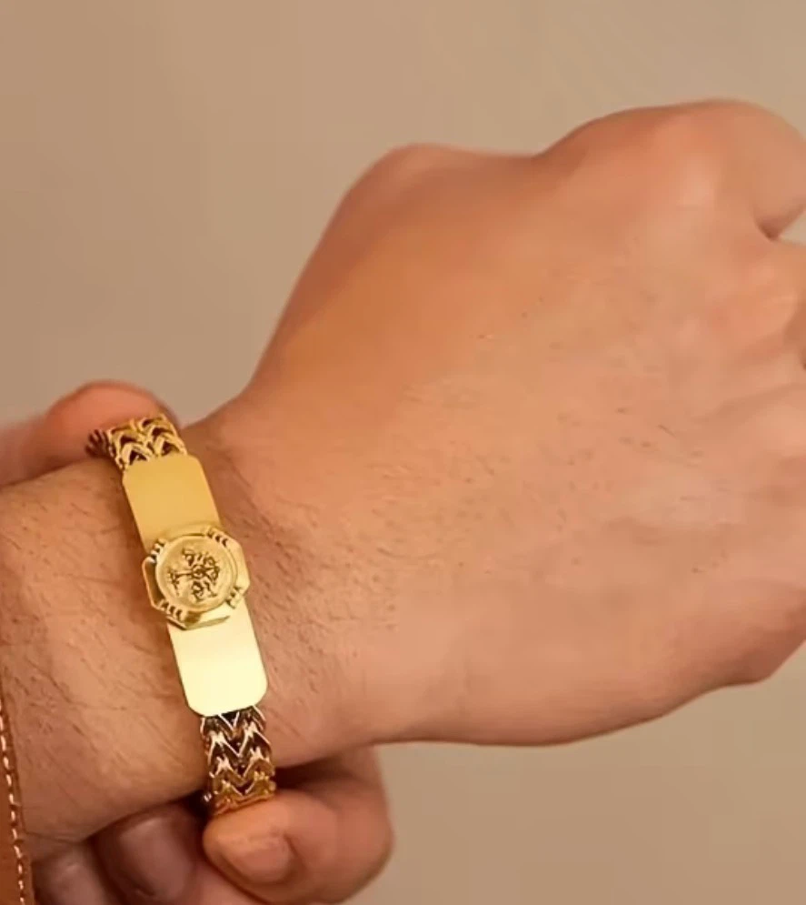 24K Plated Men's Gold-Tone Bracelet - photo 2