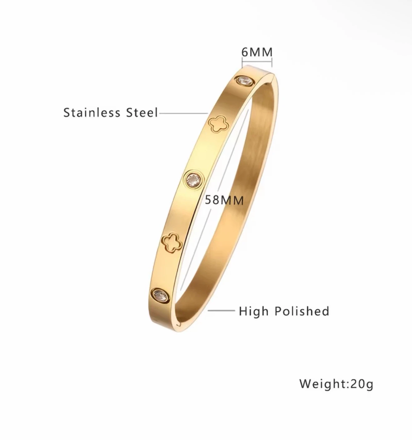 18K Plated Set of 3 Gold-Tone Bangles with Rhinestones - photo 3