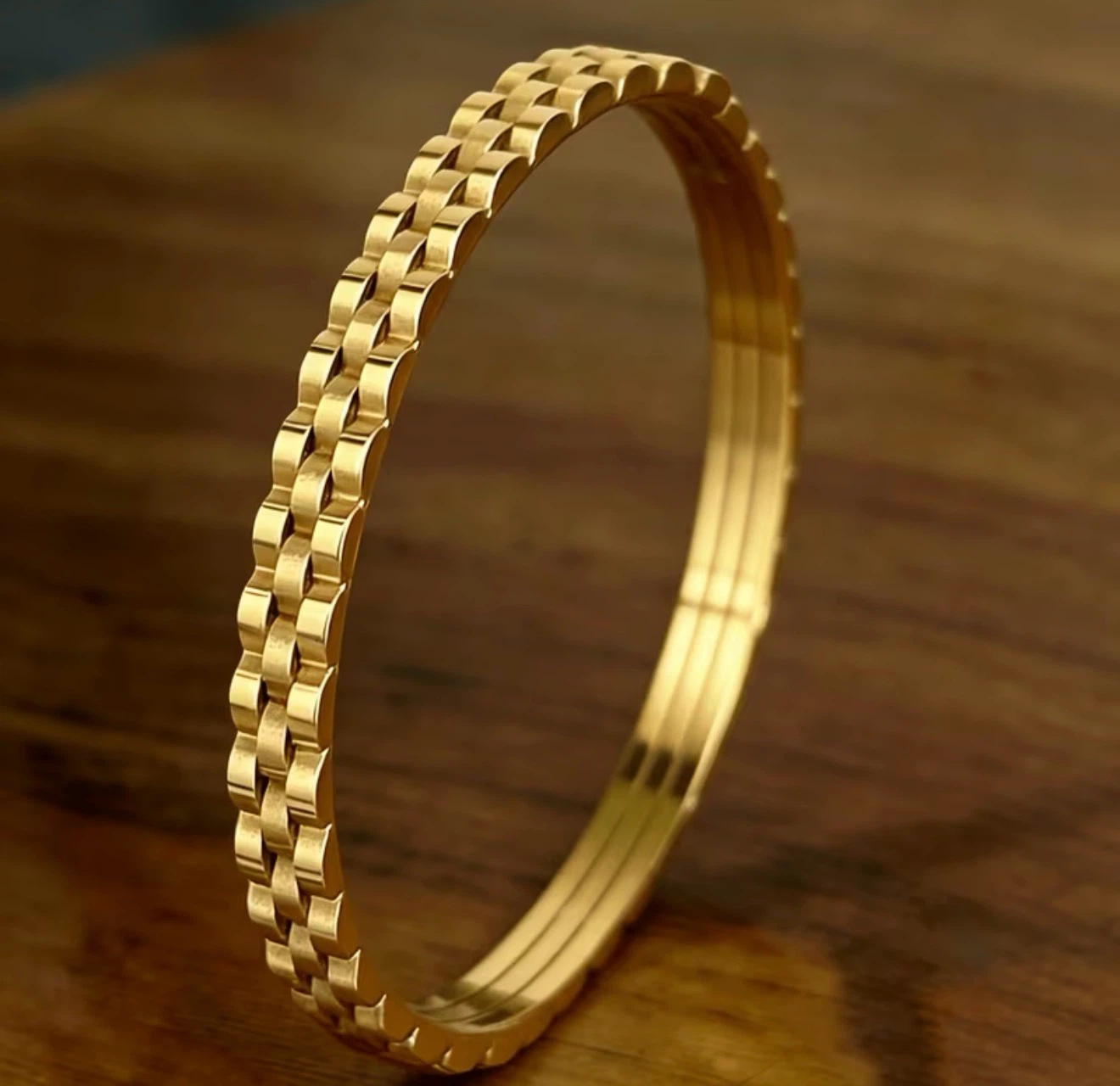 18K Plated Set of 3 Gold-Tone Bangles with Rhinestones - photo 5