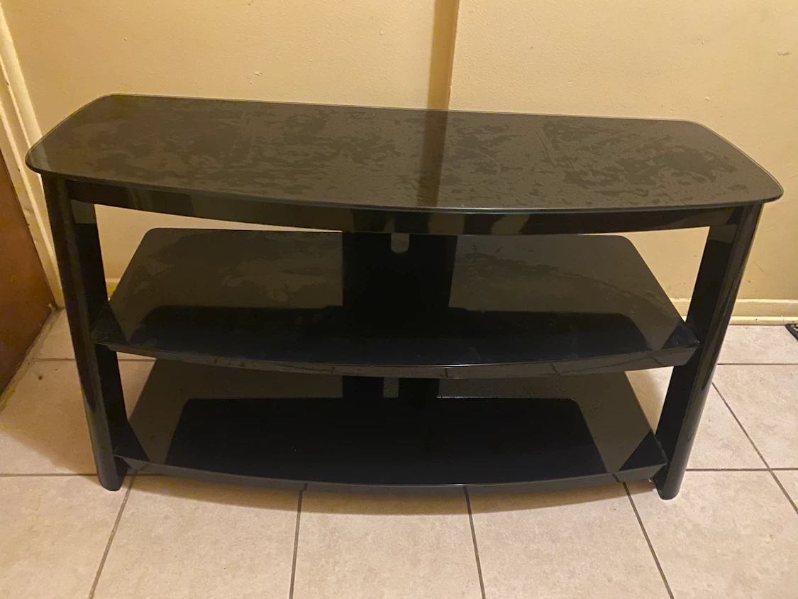 Black 3-Shelf Media Console