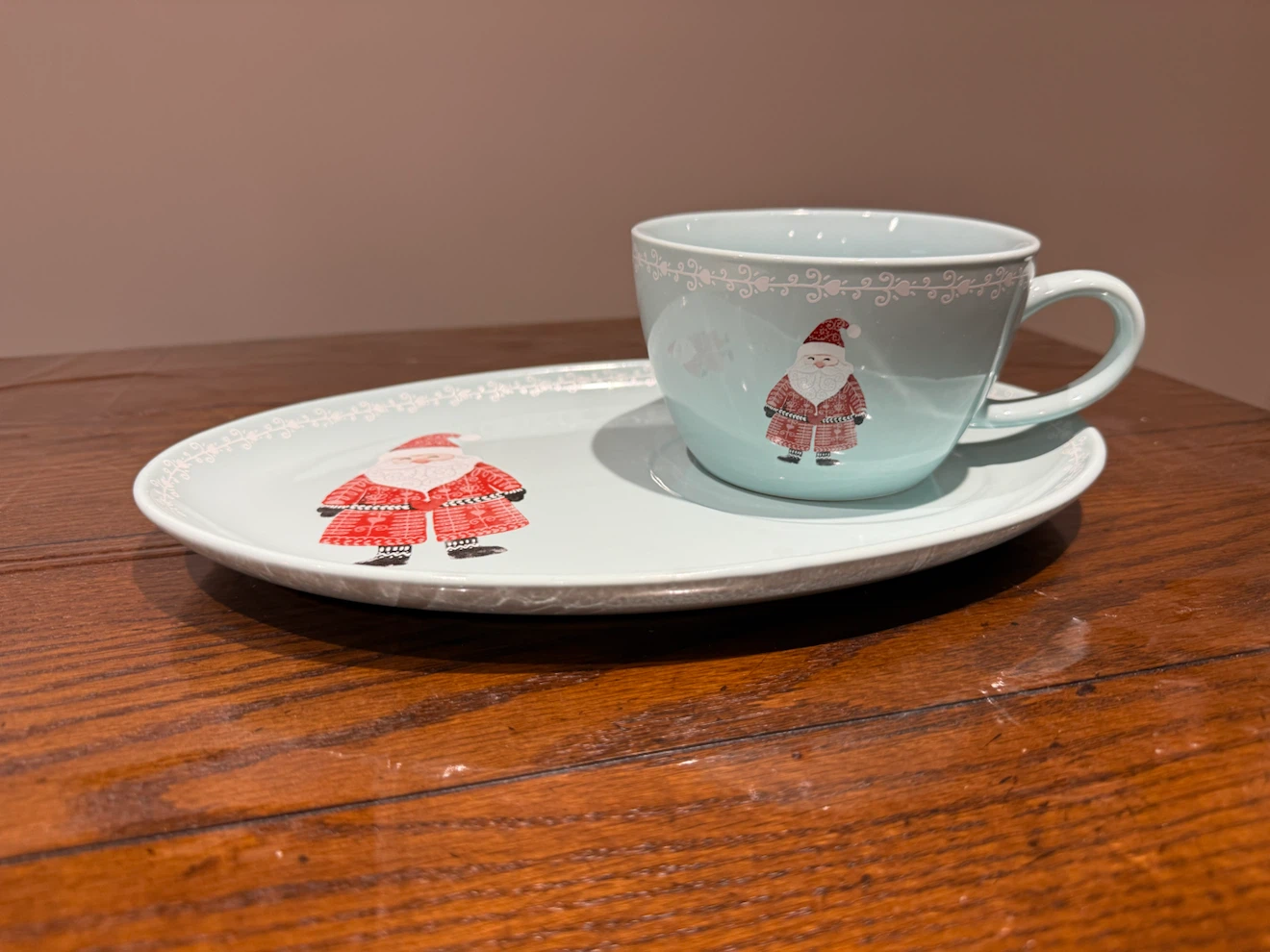 Christmas Santa Mug and Plate Set