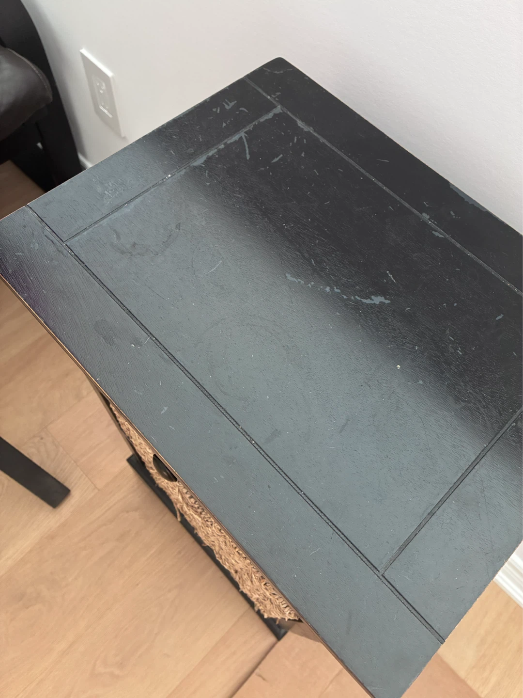 Black Nightstand with Drawer and Baskets - photo 2
