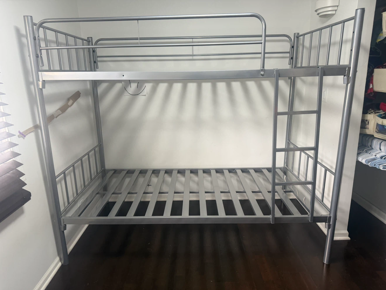 Silver Metal Twin Bunk Bed Frame - photo 2