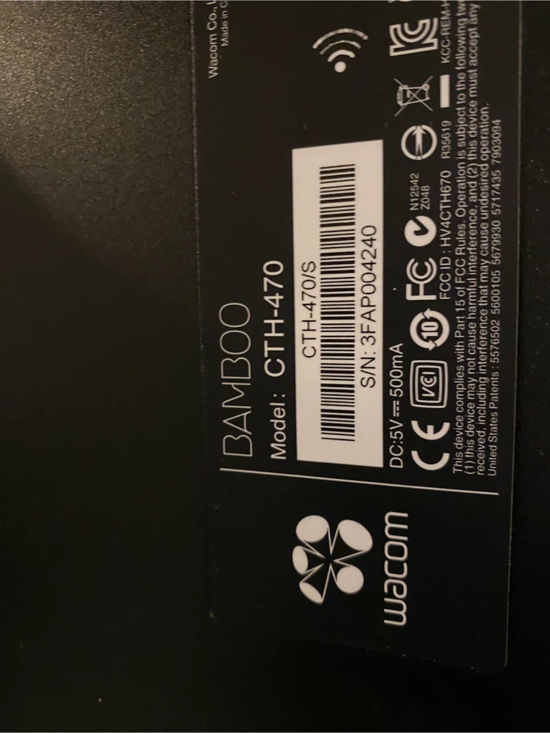 Wacom Bamboo CTH-470 Graphics Drawing Tablet