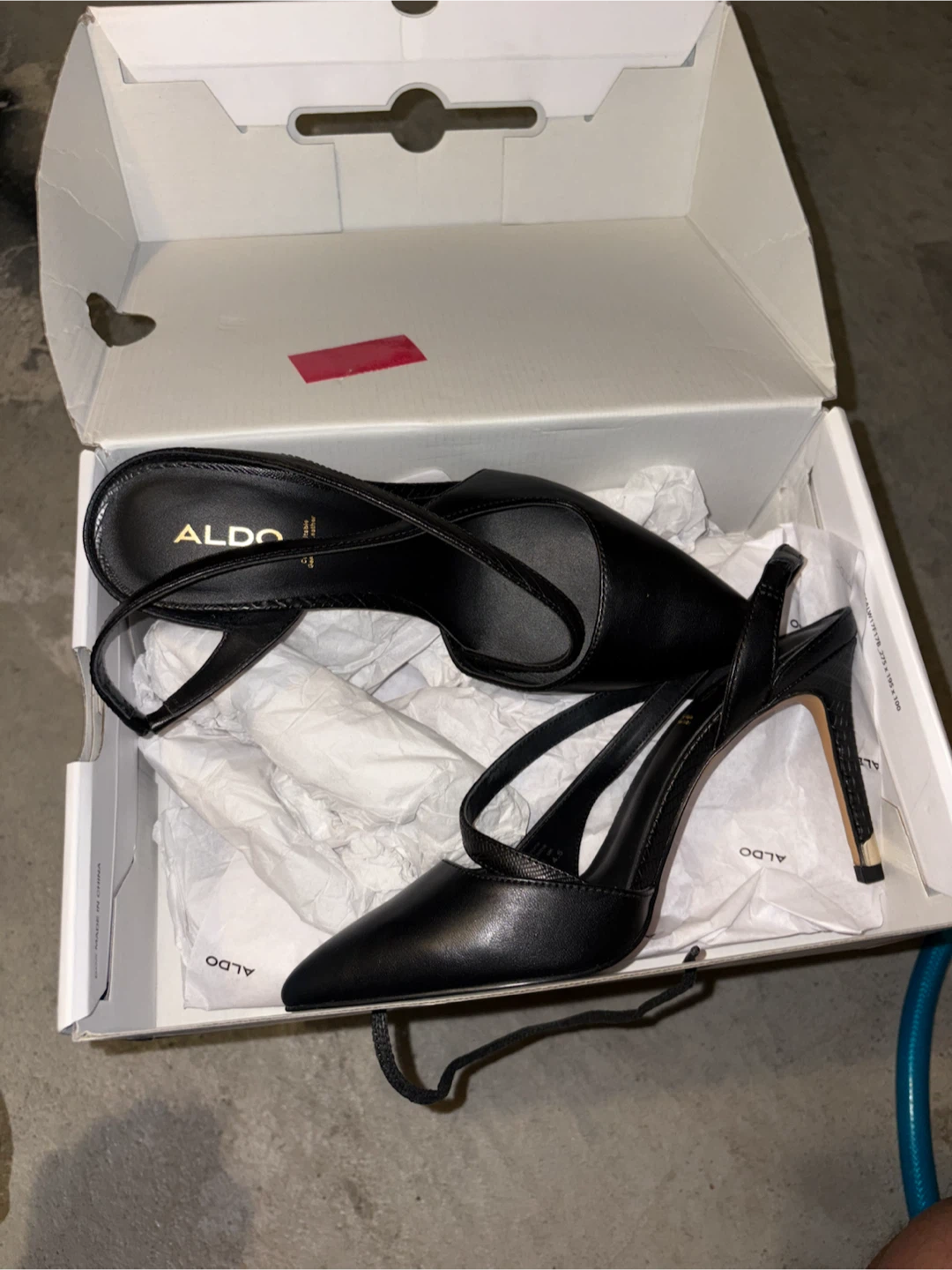 ALDO Black Faux Leather Heels and Nike shoes