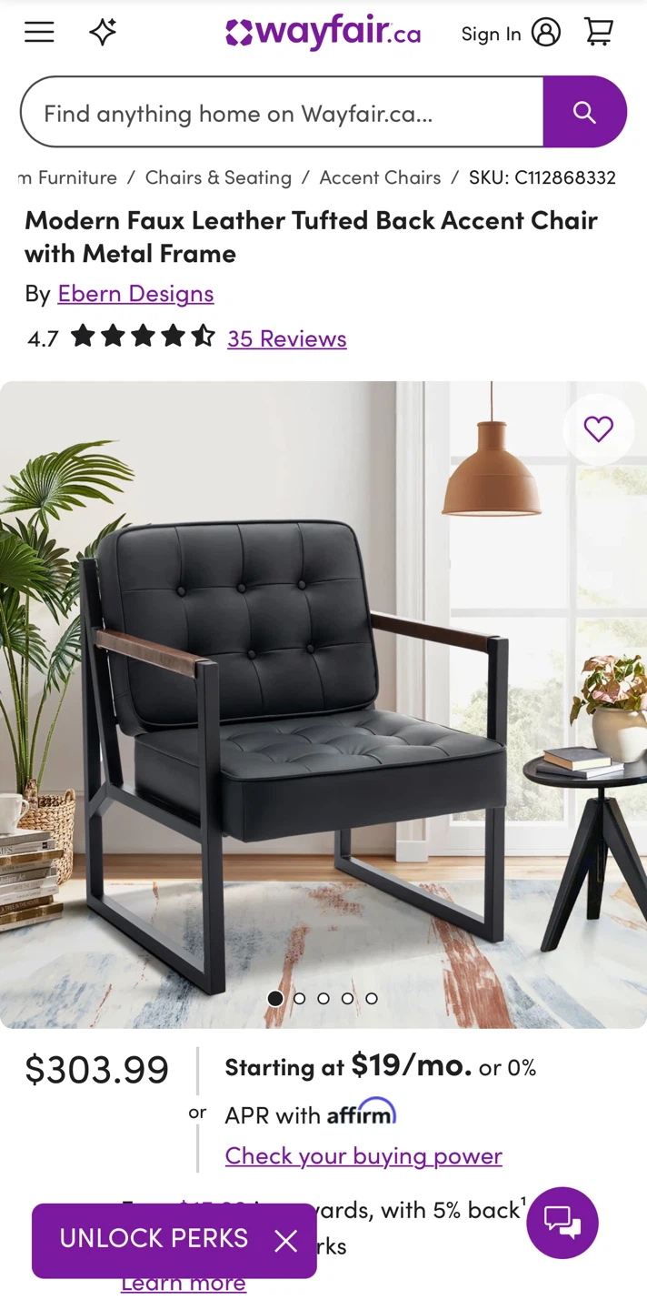 Set of 2 Modern Black Accent Chair with Metal Frame - photo 2