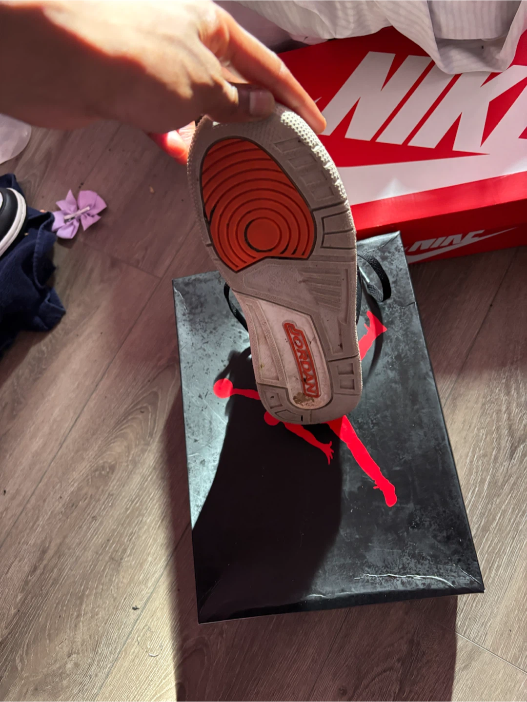Air Jordan 3 Retro (GS) Black/Cement - photo 2