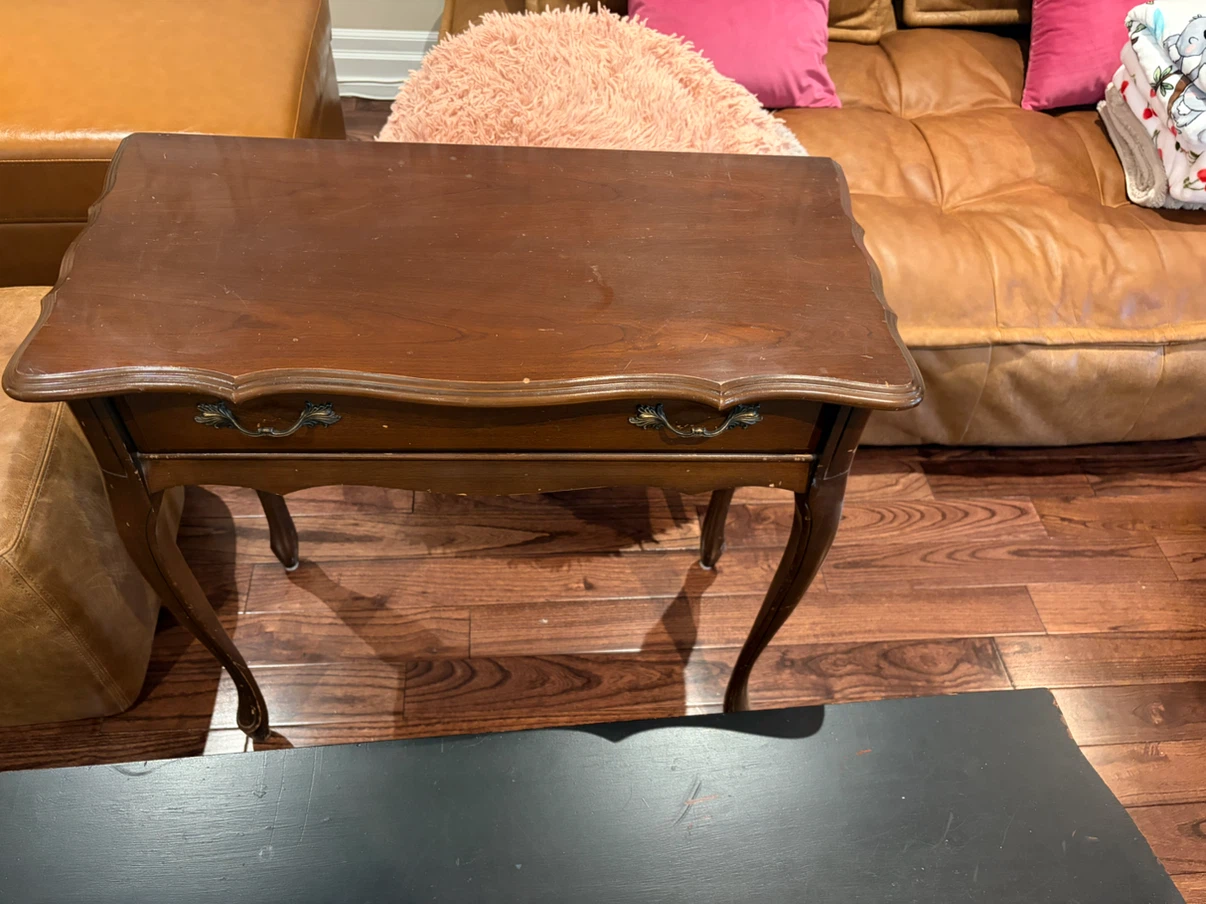 Vintage Accent Table with Drawer - photo 2