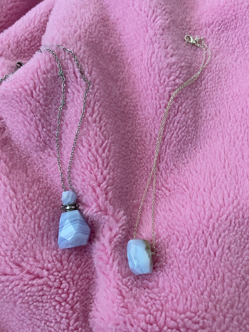 Blue Lace Agate Pendant Necklaces