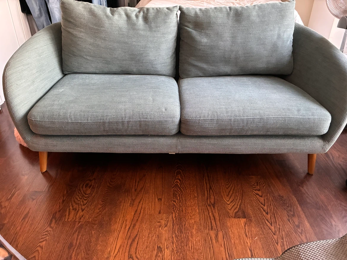 West Elm - Light Blue Two-Seater Sofa - photo 2
