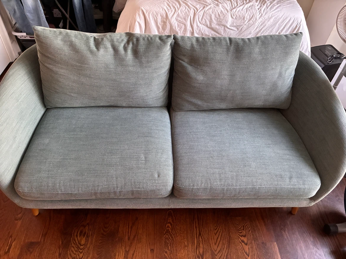 West Elm - Light Blue Two-Seater Sofa - photo 3