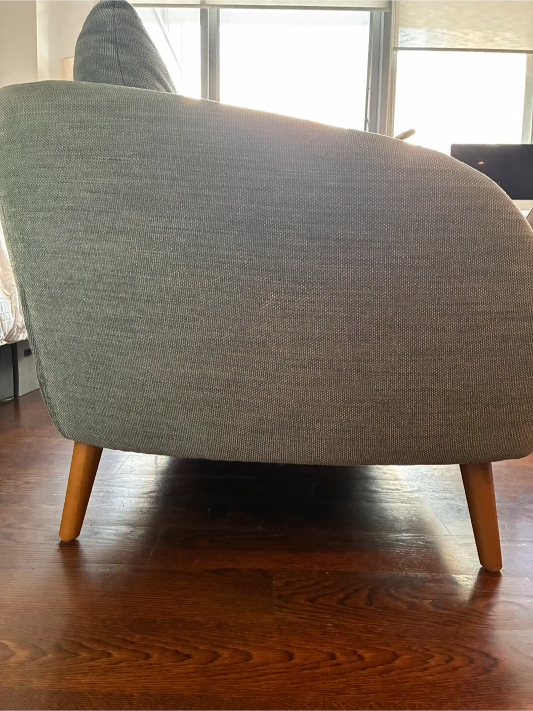 West Elm - Light Blue Two-Seater Sofa - photo 4