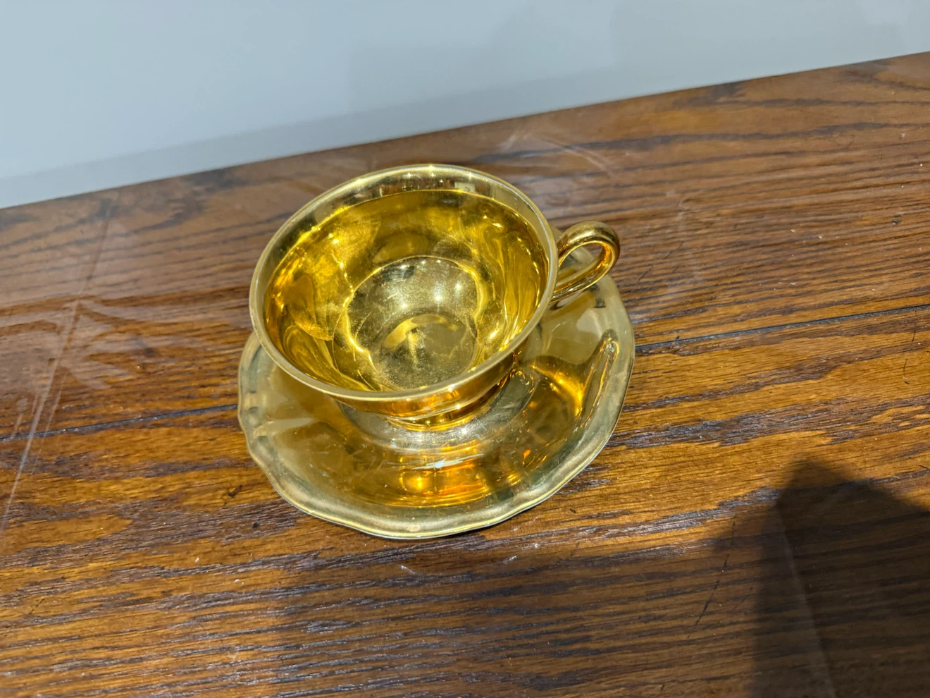 Gold Coloured Teacup and Saucer - photo 2