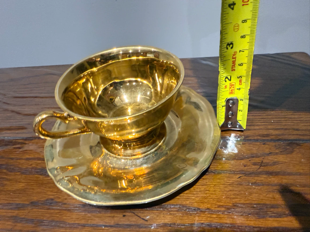 Gold Coloured Teacup and Saucer - photo 4