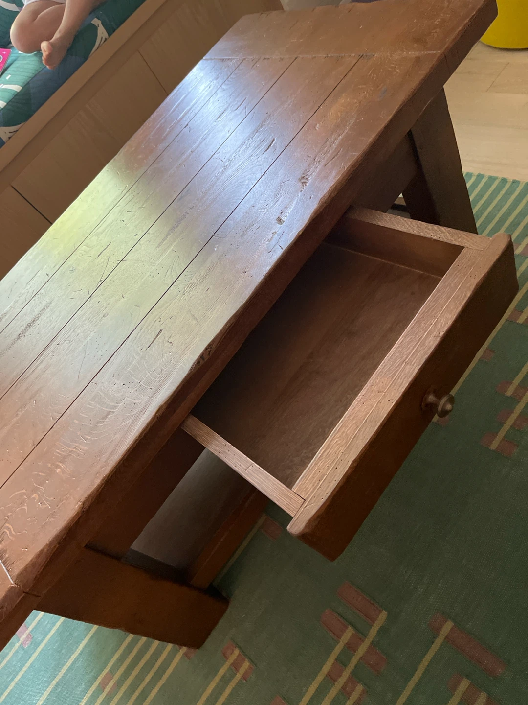 Wooden Coffee Table with Drawer - photo 3