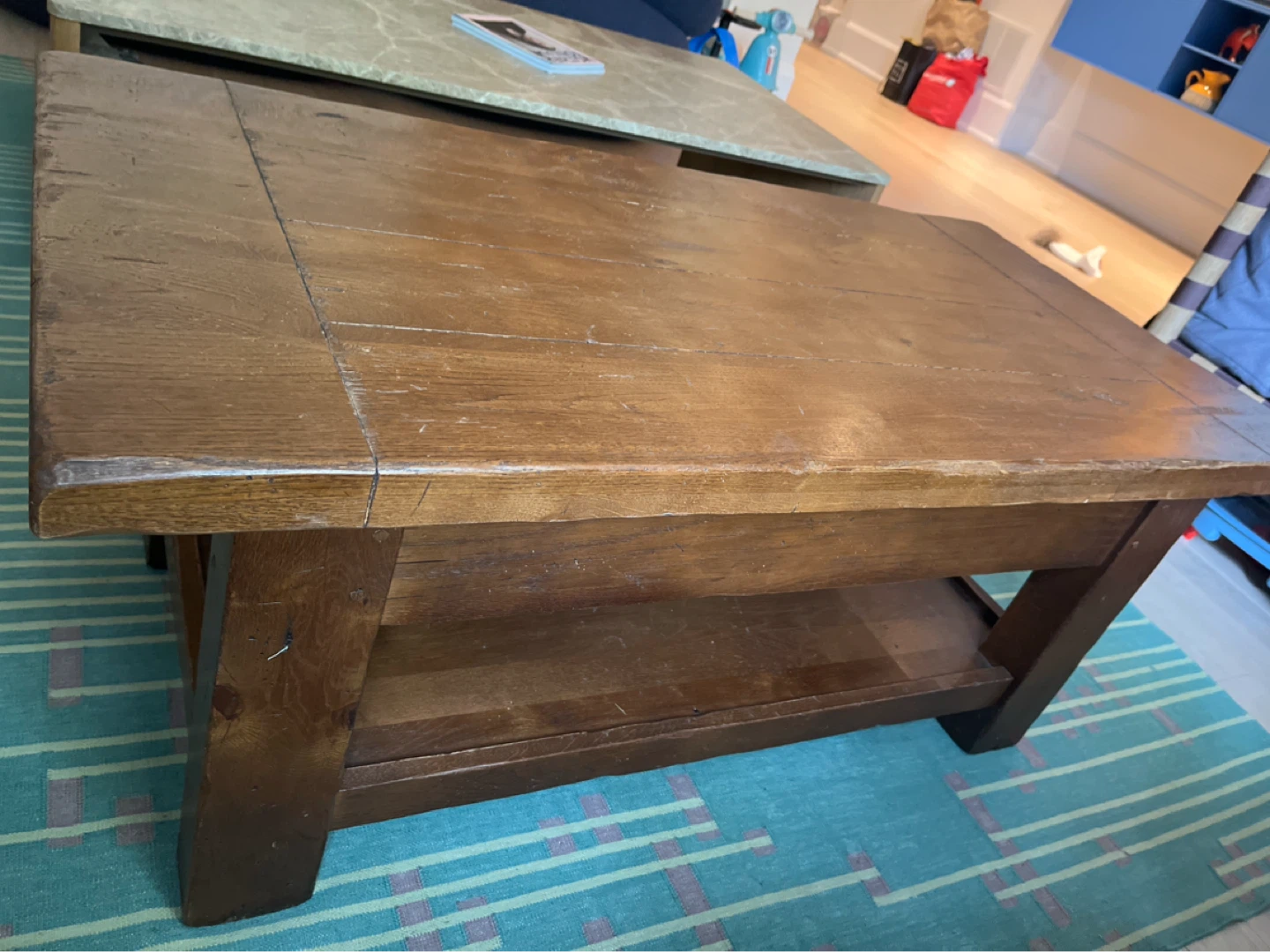 Wooden Coffee Table with Drawer - photo 4