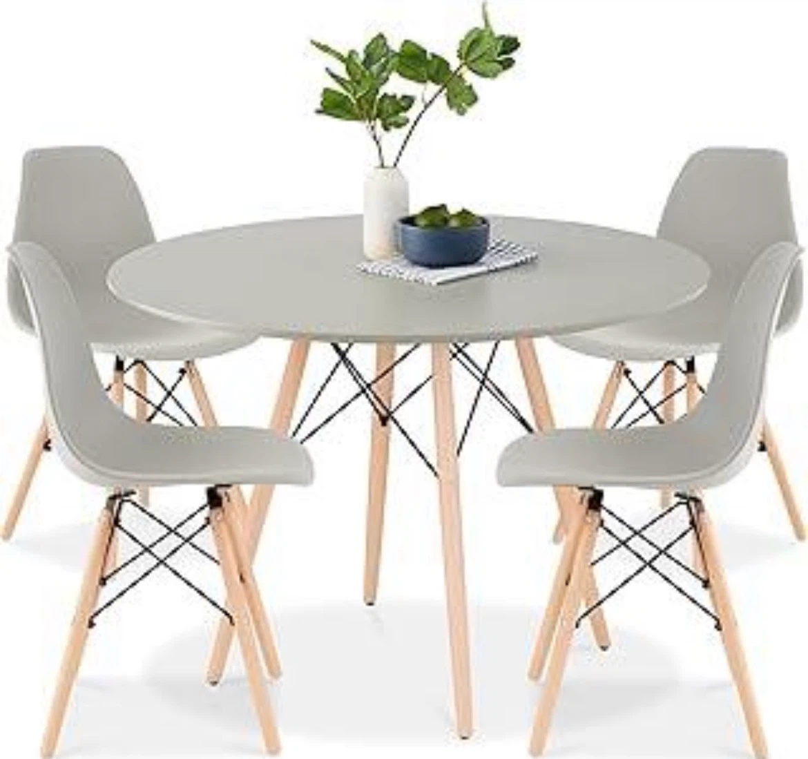 Moving Sale! Round White Dining Table and Chairs Set