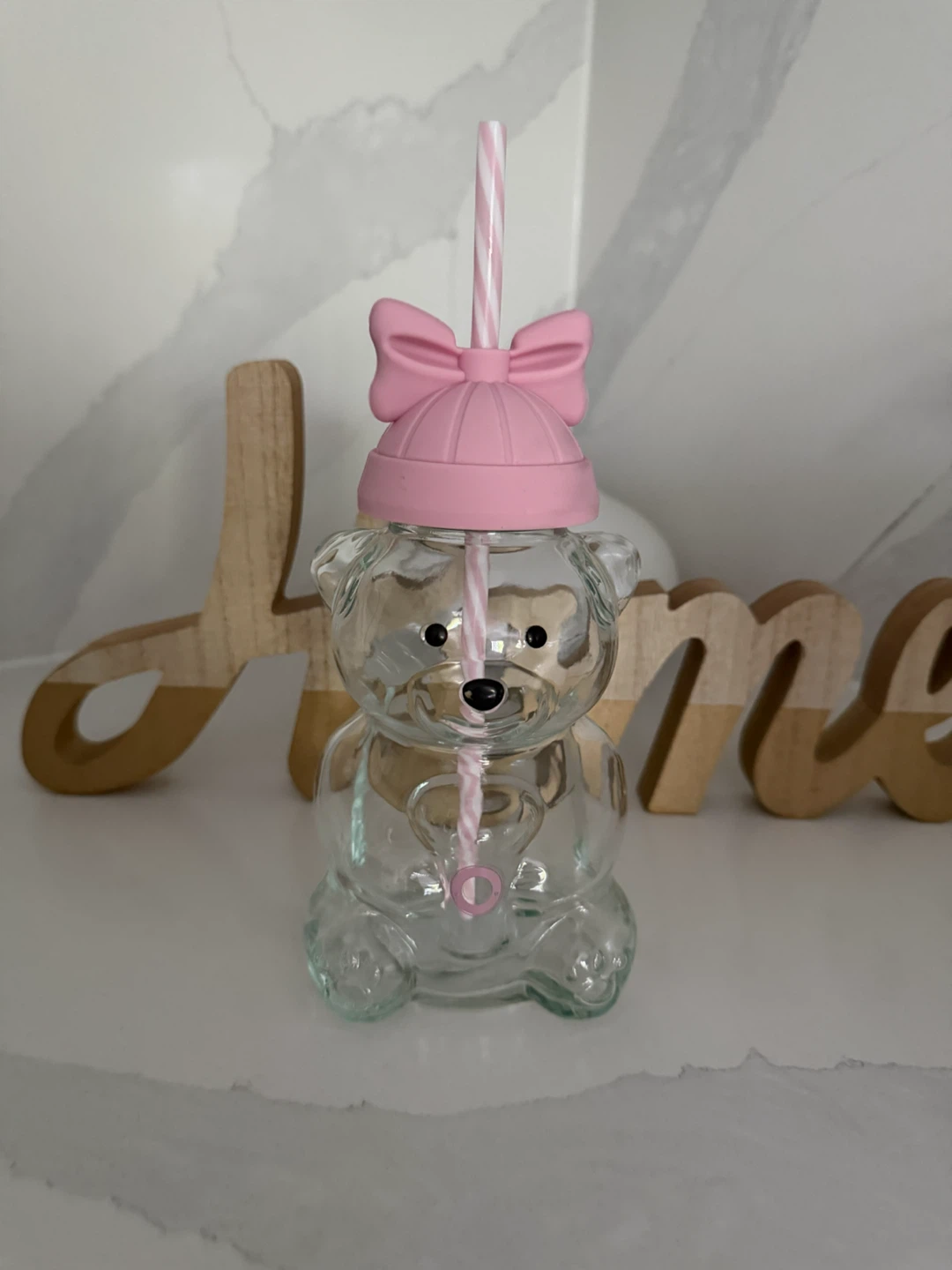 Glass bear mug
