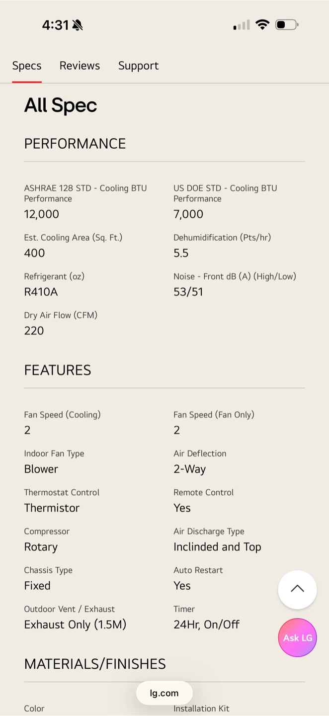 LG Portable Air Conditioner - photo 3