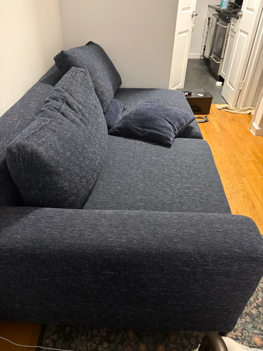 Dark Blue Fabric Sofa