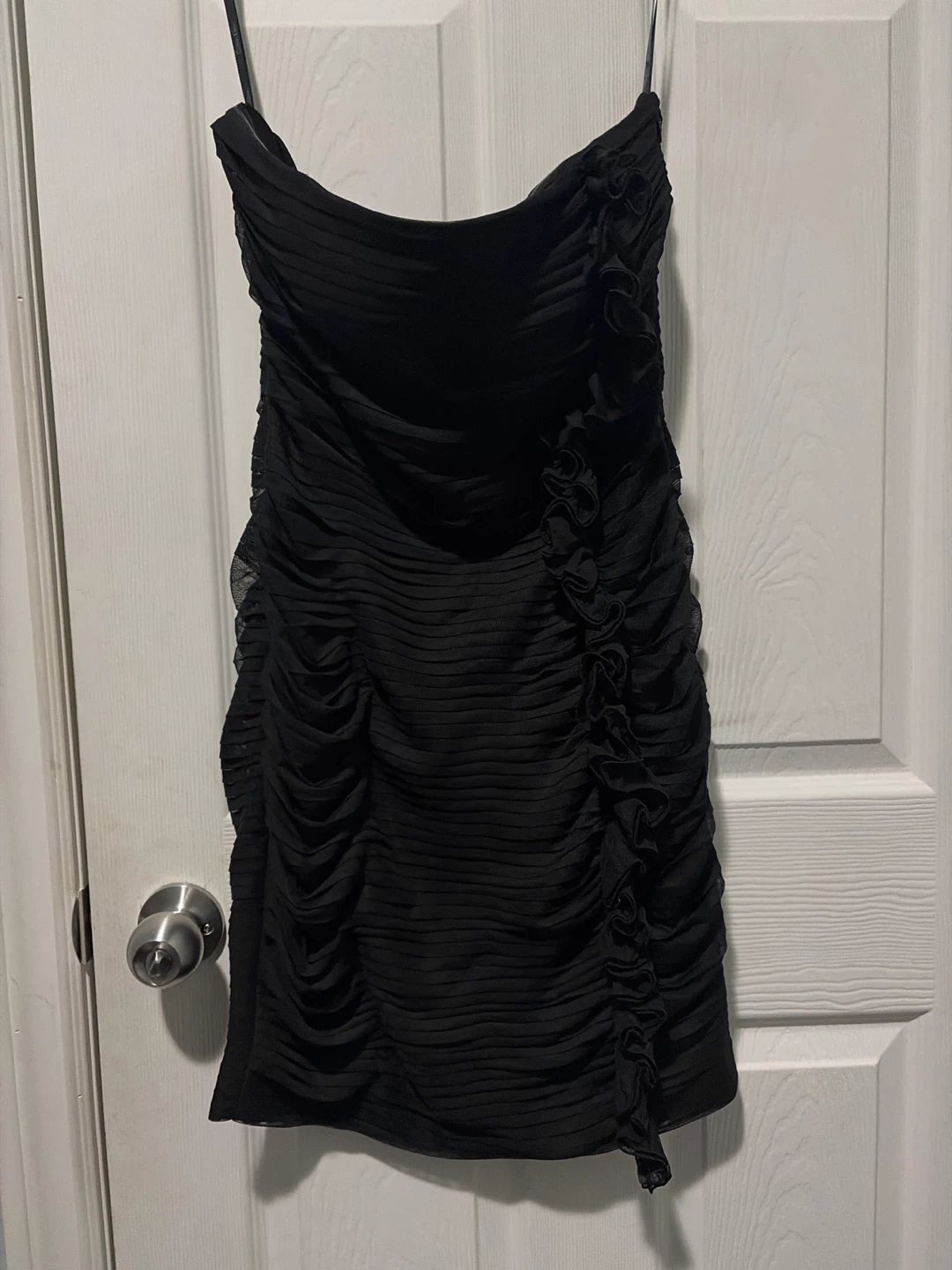 Calvin Klein Black Strapless Ruched Dress