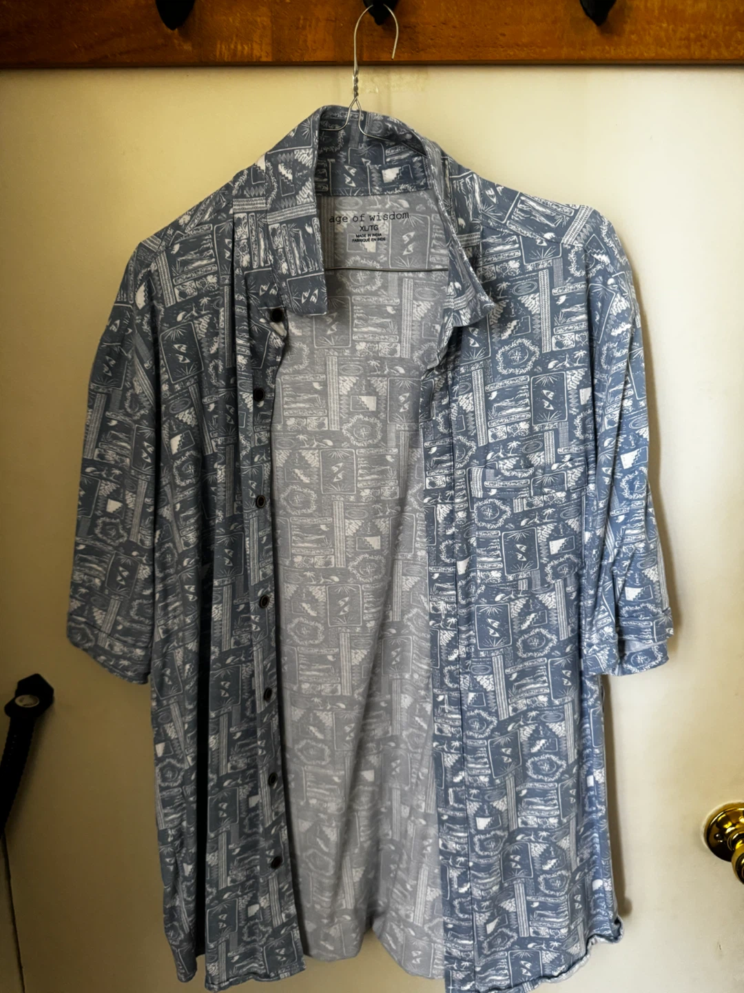 Age of Wisdom Men's Short Sleeve Button-Up Shirt XL/TG