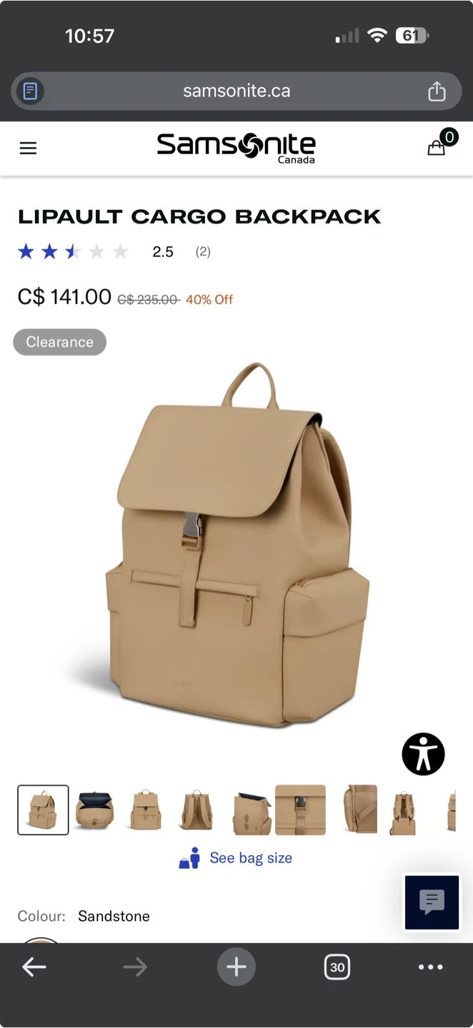 Lipault Cargo Backpack - Sandstone
