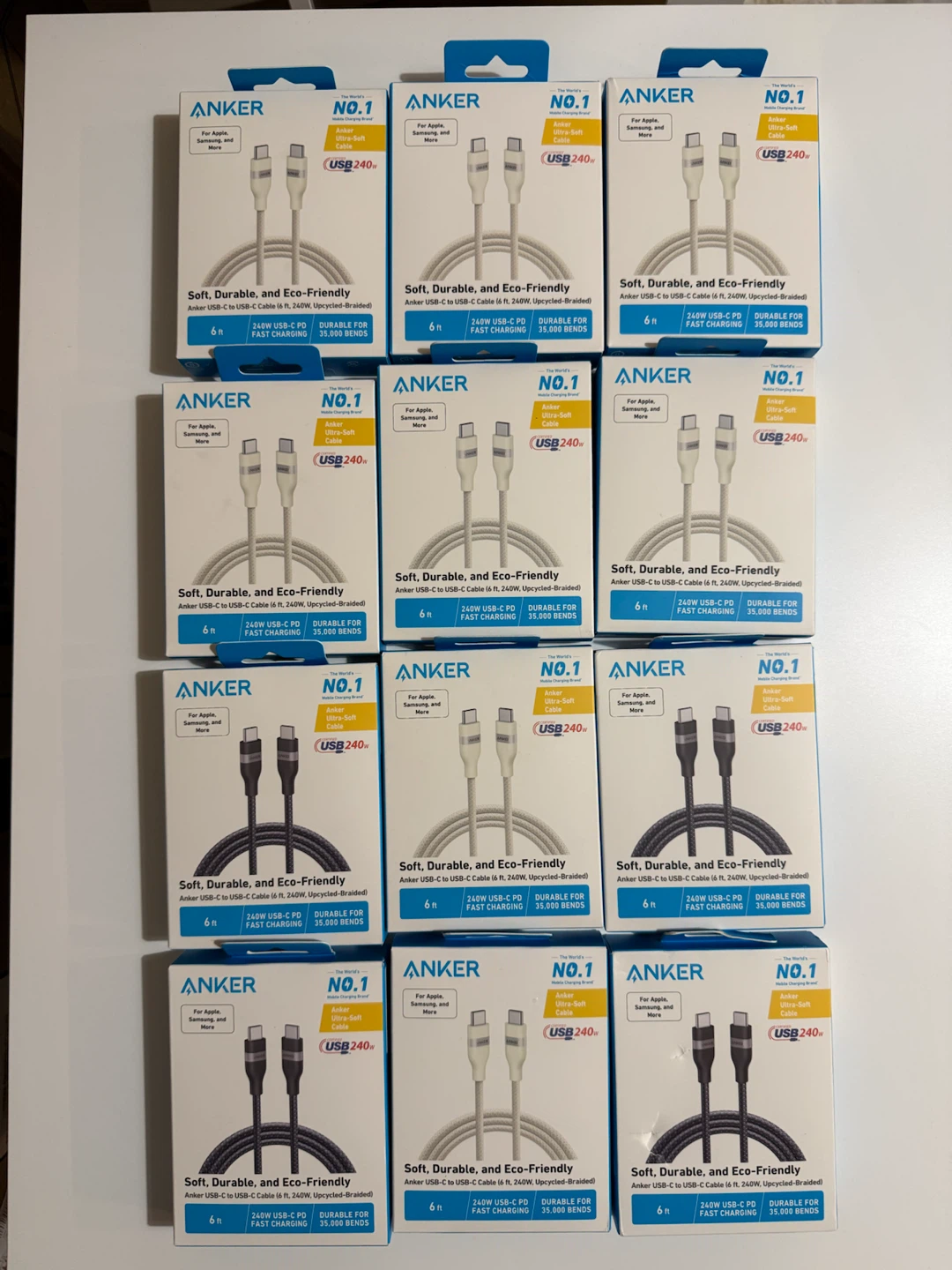 Anker USB-C to USB-C Cable (6 ft, 240W, Upcycled-Braided)
