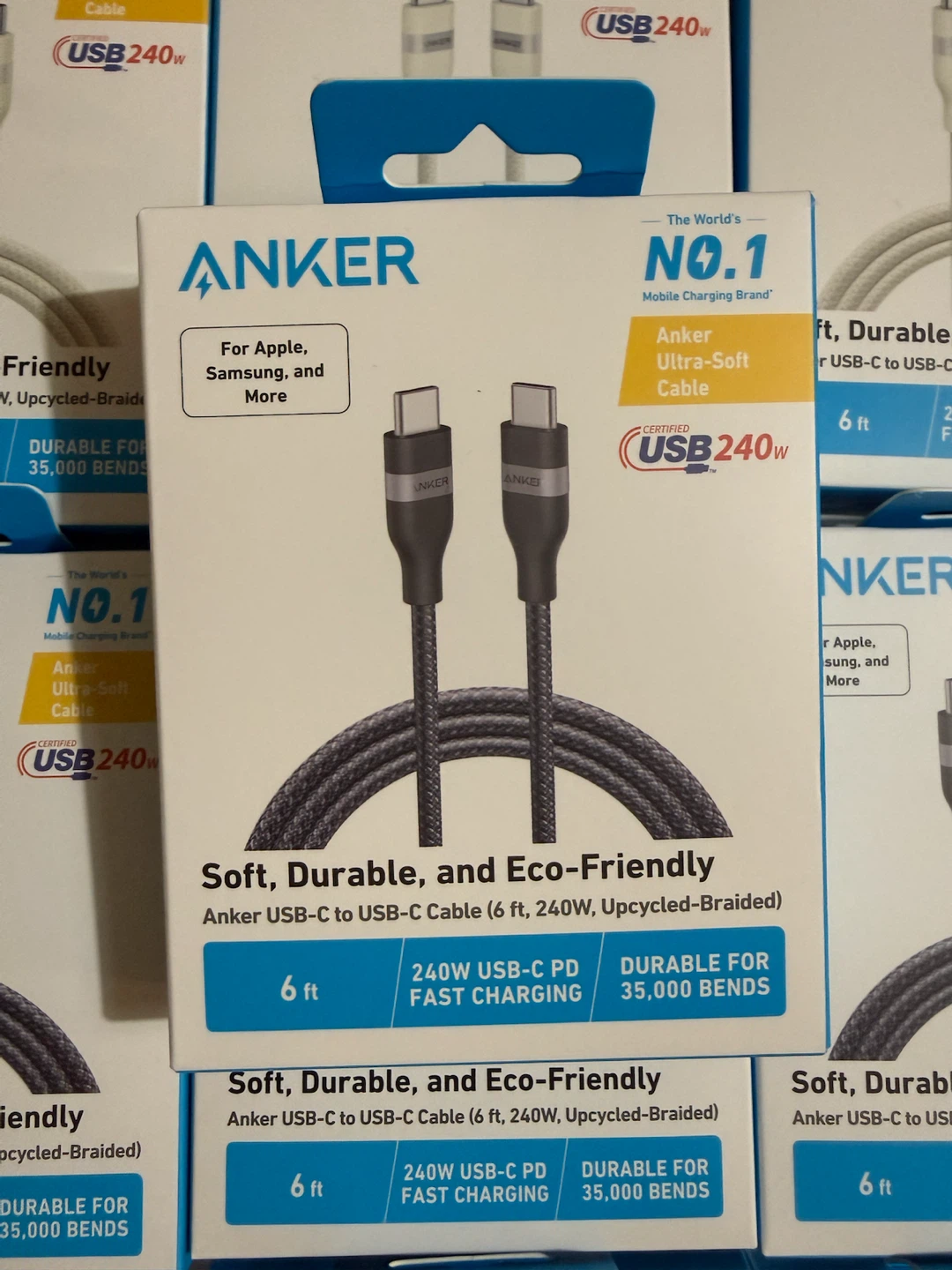 Anker USB-C to USB-C Cable (6 ft, 240W, Upcycled-Braided) - photo 2