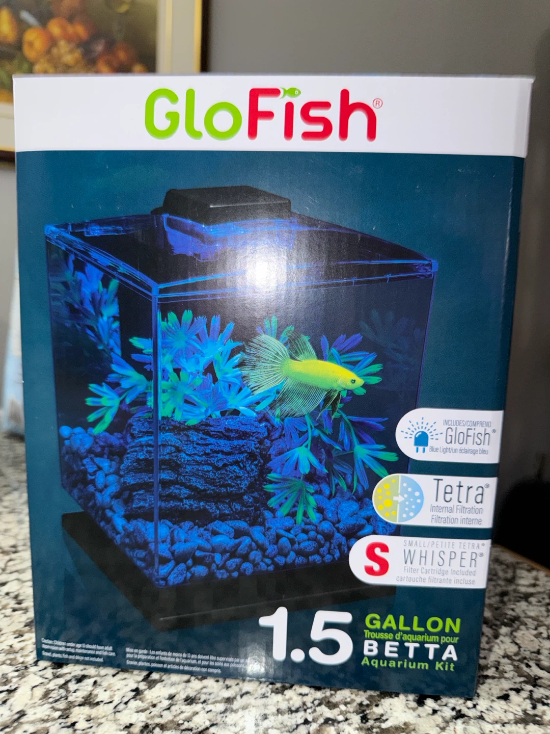 GloFish 1.5 Gallon Betta Aquarium Kit with Blue LED Lighting