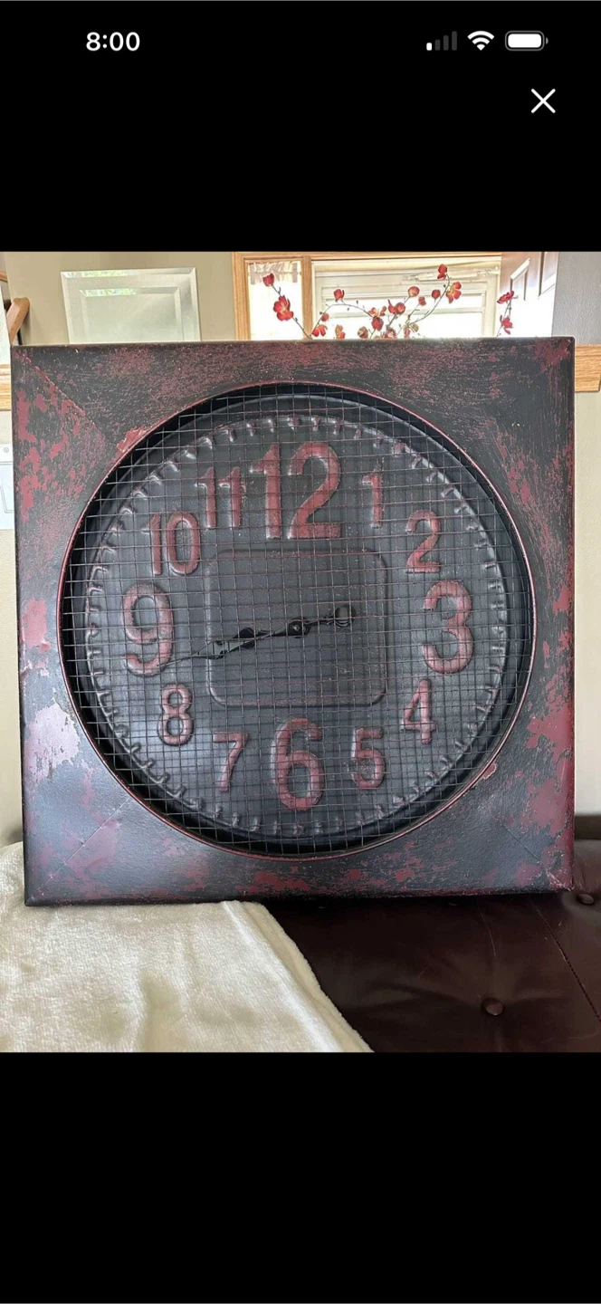 Red/Black Metal Clock