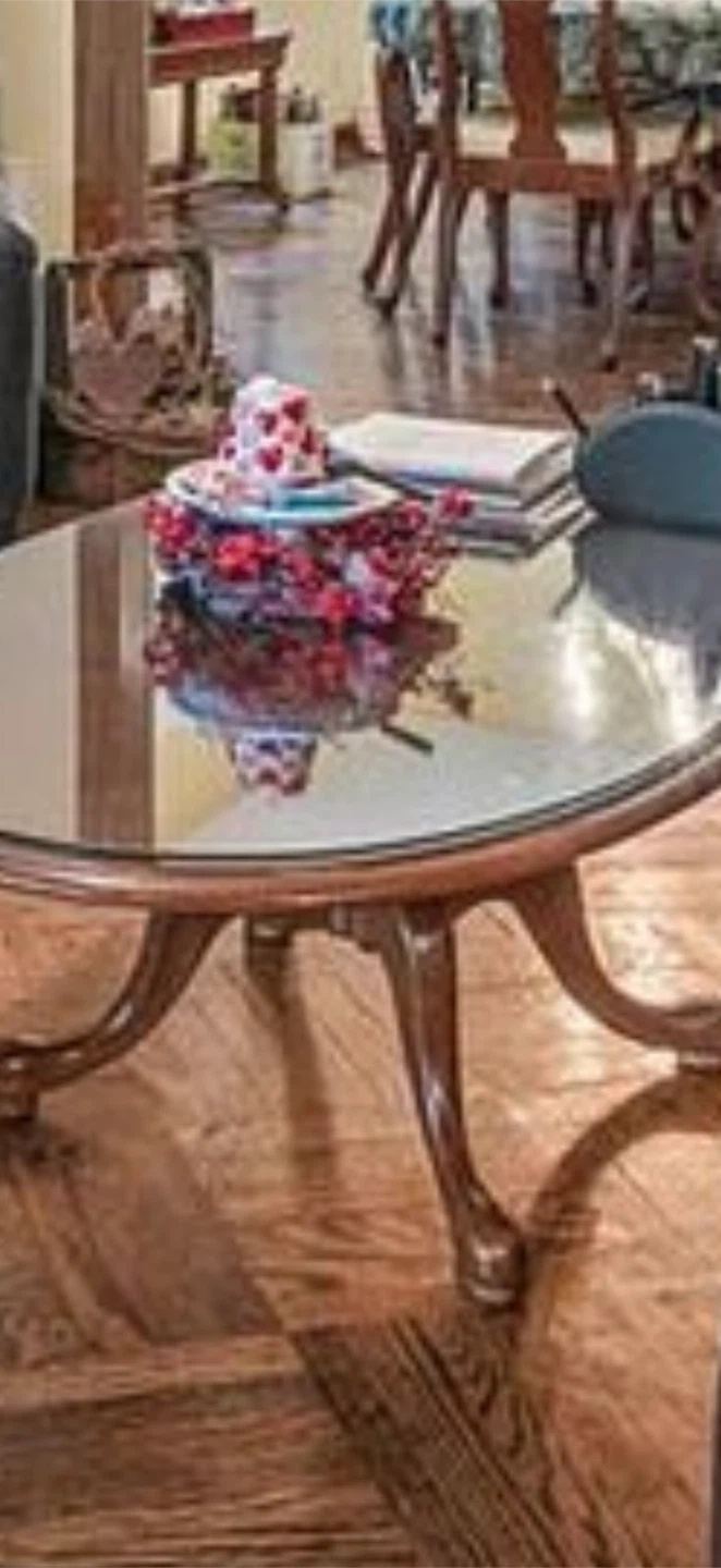 Vintage Wood and Glass Coffee Table