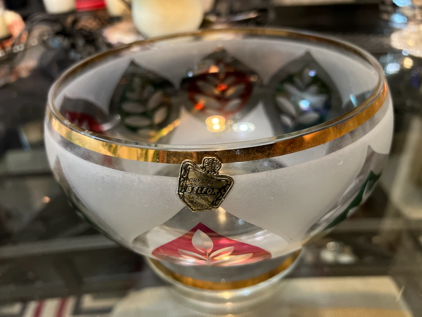 Crystal Belfor Hand Painted Bowl