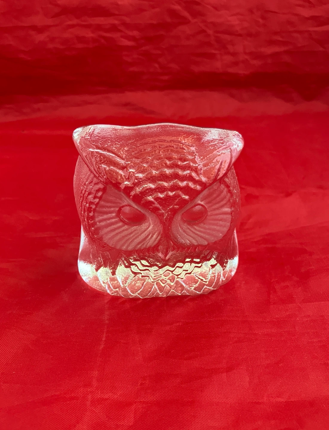 NYBRO GLASBRUK Crystal Owl Figurine, Sweden