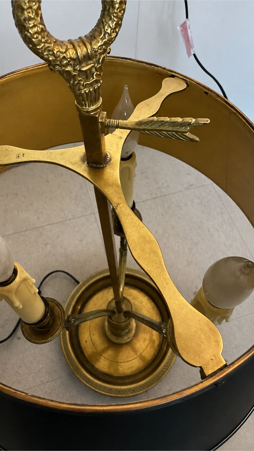 Brass Table Lamp with Black Shade - photo 2