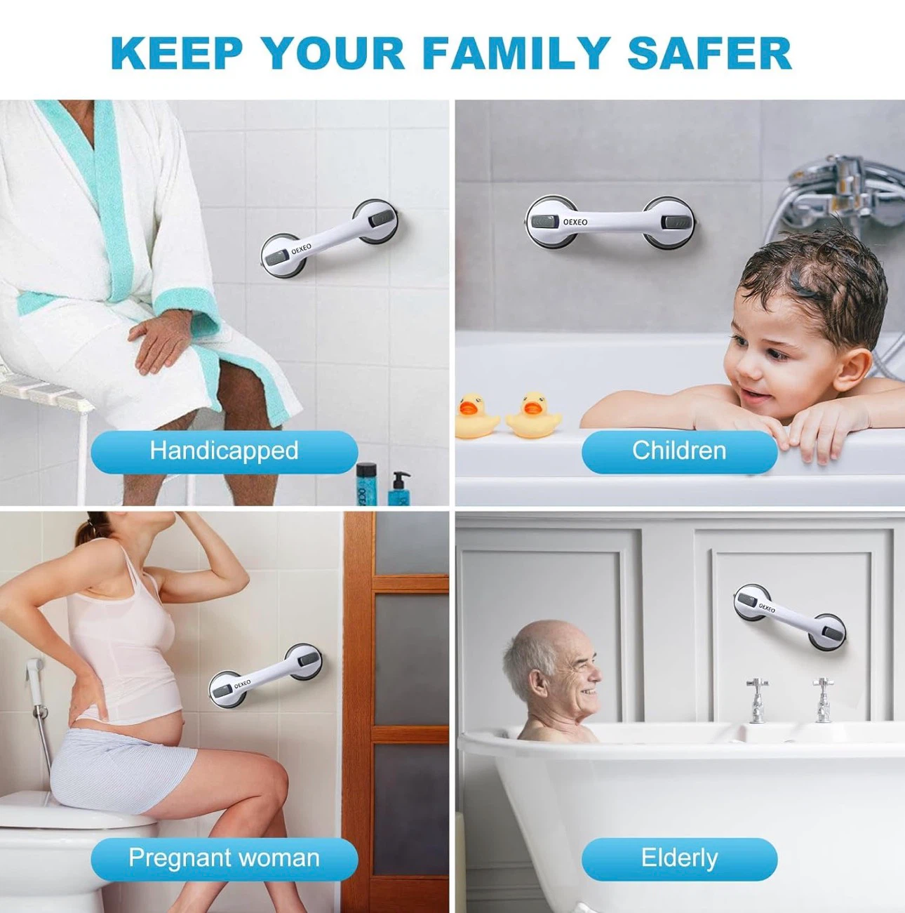 NEW 2PCS Grab Bars, white, non-skid bathroom safety handles - photo 5