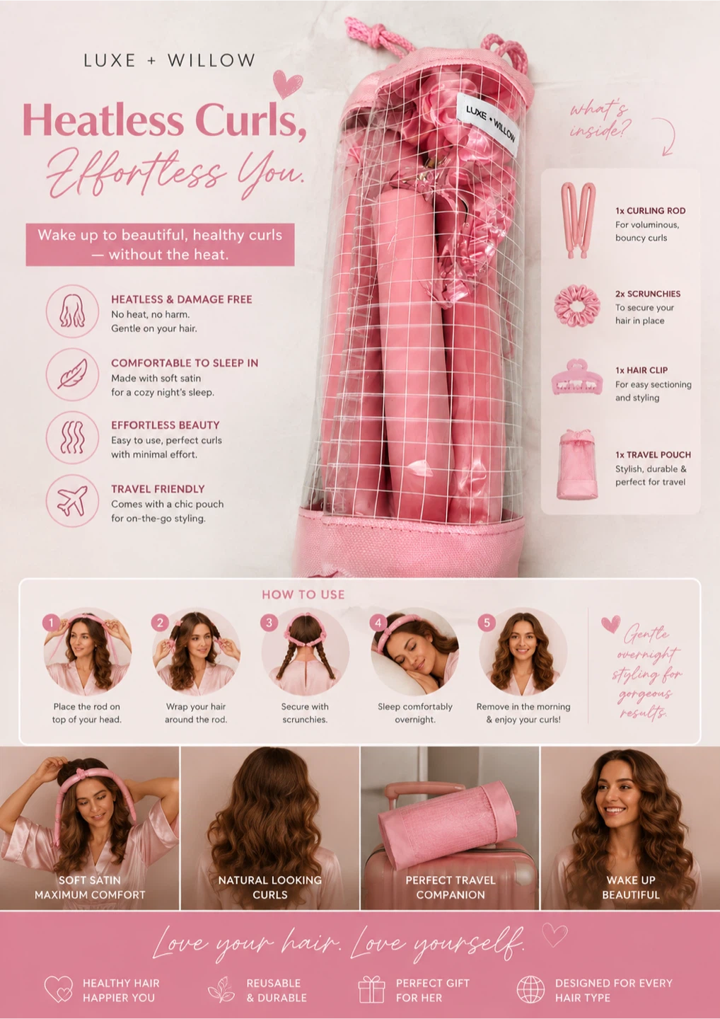Luxe + Willow Heatless Curls Kit - photo 3