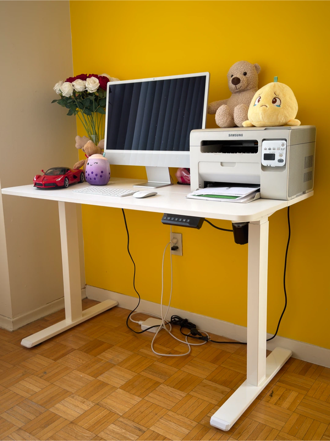 White Electric Standing Desk