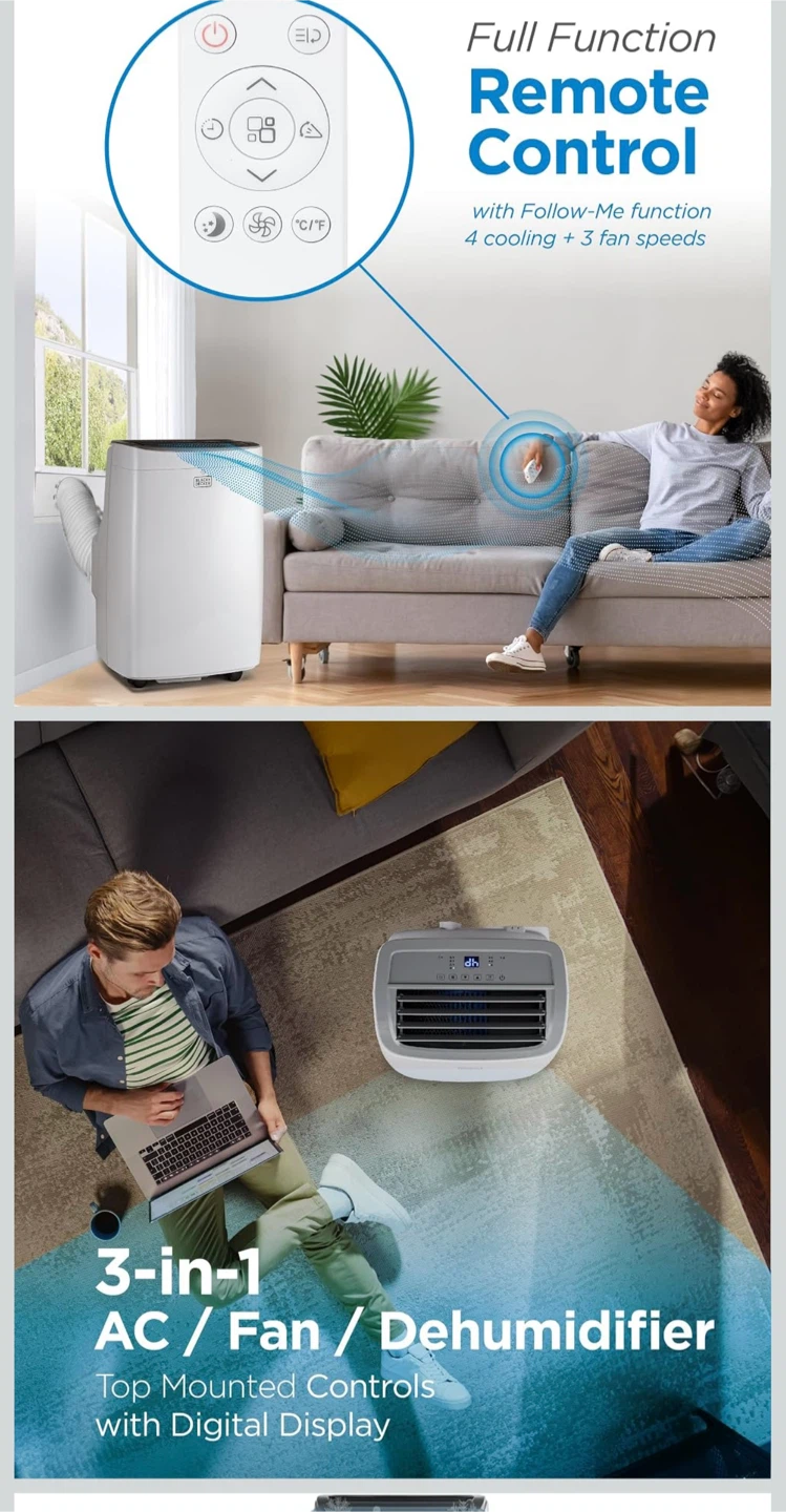 BLACK+DECKER Portable Air Conditioner, 9,000 BTU - photo 2