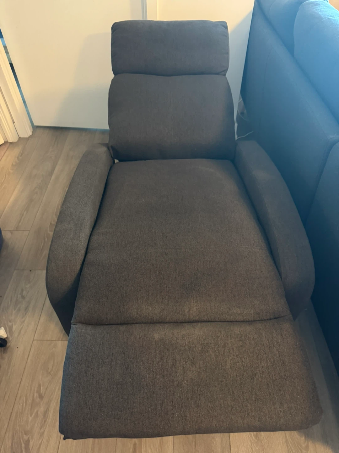 Dark Grey Fabric Recliner Chair - photo 3